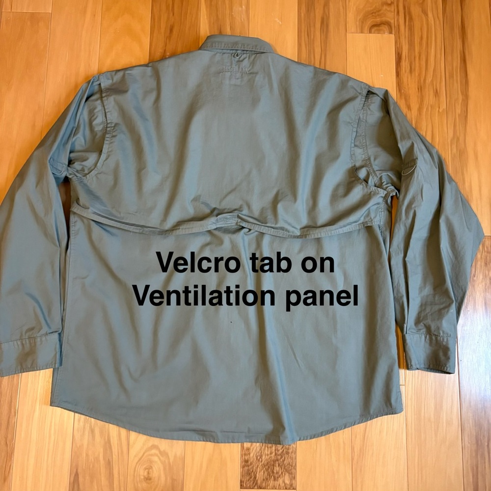 Magellan Fishing Shirt XL Green Vented UPF Performance Button Front long sleeve - Picture 7 of 12